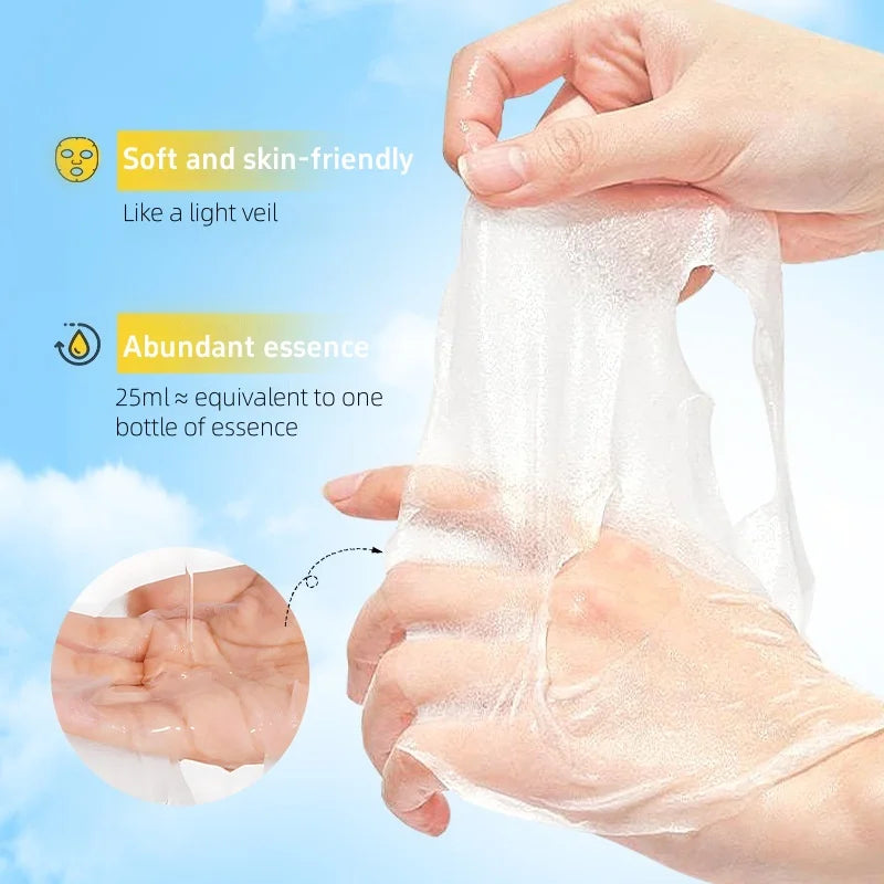 Honey Hydrating Facial Mask, Made with a Lightweight and Soft Film Cloth, Adheres Closely to the Skin, Hydrates and Moisturizes, Helps Improve Dryness, Dehydration, and Roughness, and Leaves Skin Moisturized, Tender, and Beau Vue