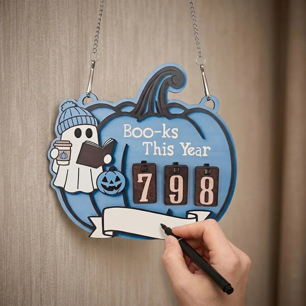 Dark Style Halloween Reading Counter Vintage Wooden Reading Ghost Swing Ornament Spooky Detachable Reading Ghost Figurine Vue