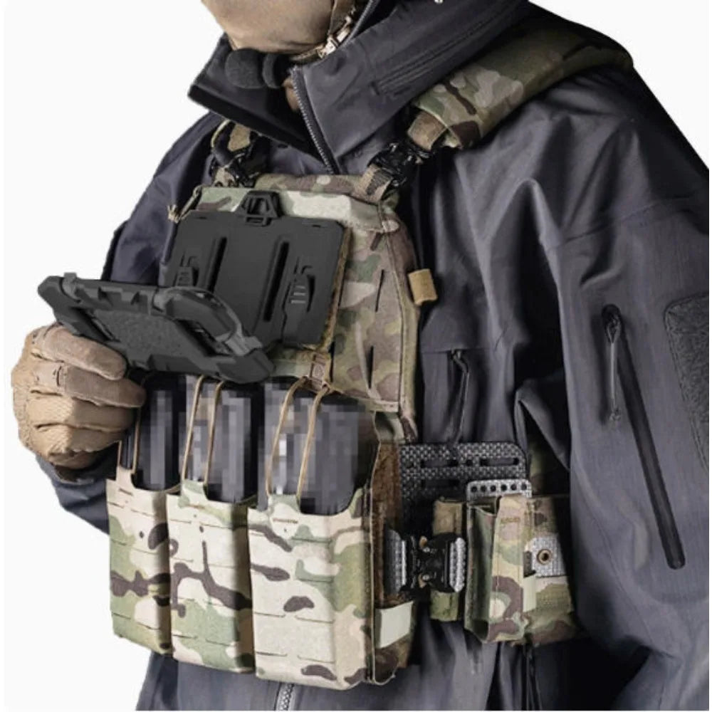Tactical Vest Mobile Phone Holder MOLLE Mounted Outdoor Military Fan Chest Hanging Field Chest Board Carrier Folding Navigation Vue