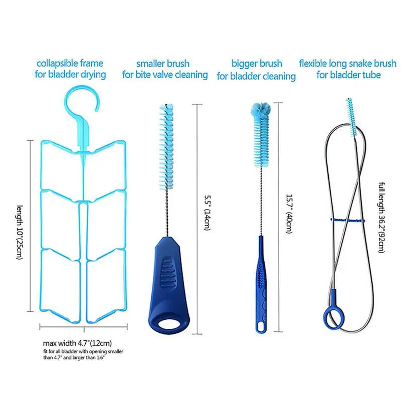 4in1 Water Bladder Cleaning Kit Hydration Pack Cleaner Camping Water Bag Brush for Home Cycling Camping Backpacking Clean Tool Vue