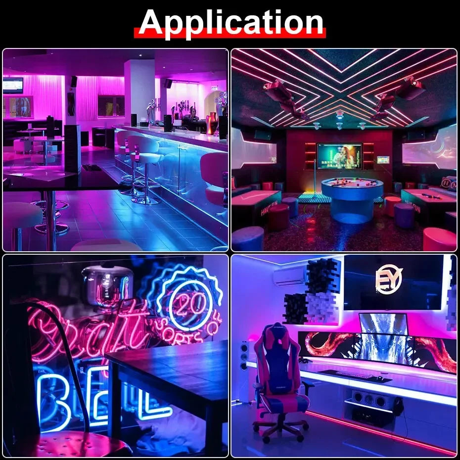 RGB Neon LED Strip Light USB Flexible Rope Lamp Bluetooth APP Remote Control Waterproof Music Sync for Bedroom Party Holiday Vue