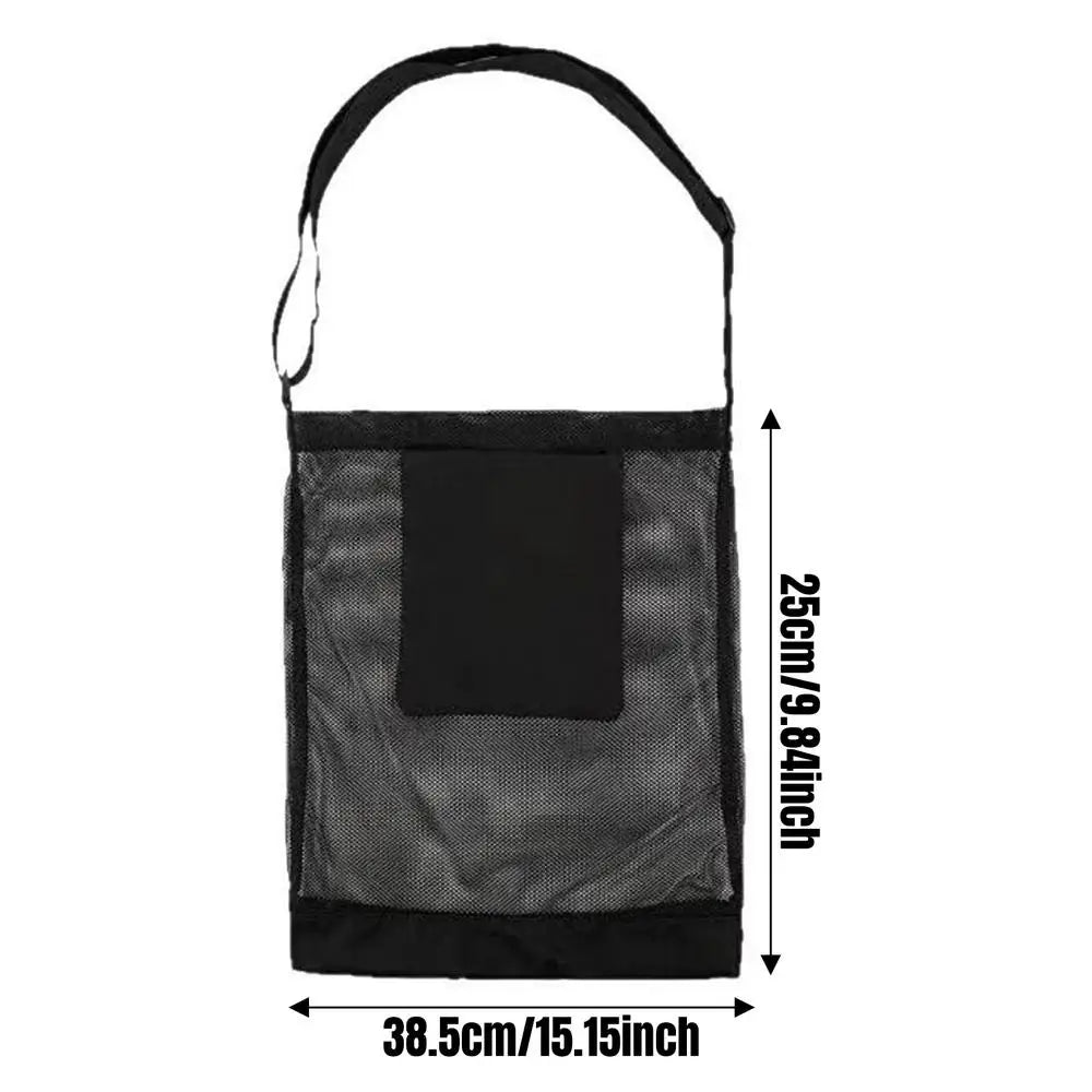 Mushroom Hunting Bag Mesh Mushroom Collecting Bag with Adjustable Strap Portable Foldable Pouch for Collection Hunting Storage Vue Black