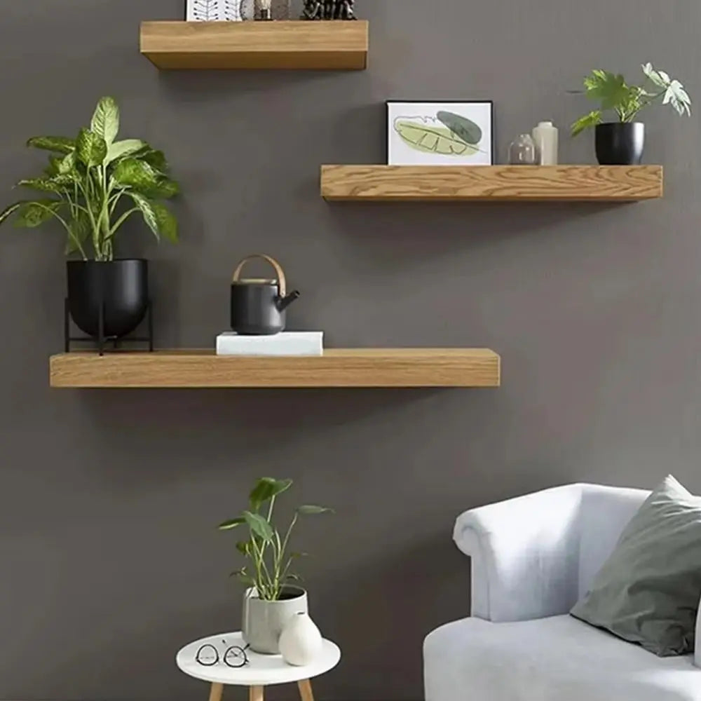 Solid Color Wooden Magic Flap Shelf Wall Mounted Space Saving Hidden Shelves with Secret Compartment Decorative Vue