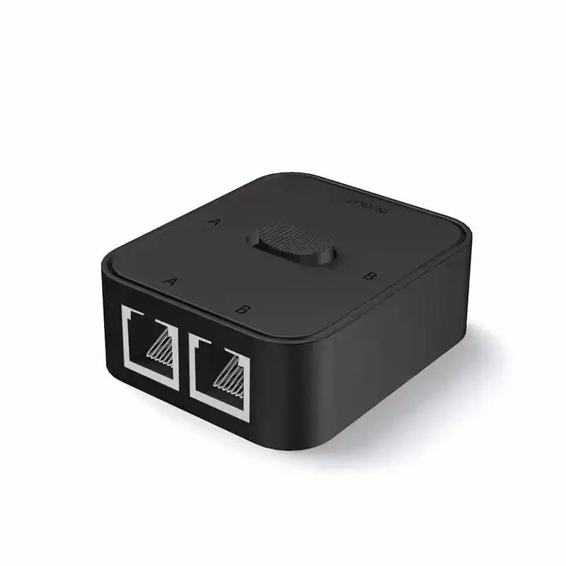 2 Port Gigabit Network switch RJ45 Switch Network Splitter Cable Extender 1000mbps Selector Power Free 2 Way adapter Connector Vue black