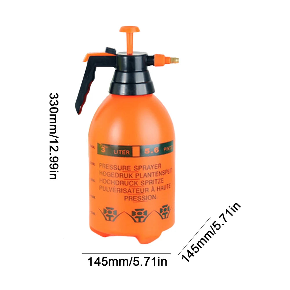 3L Manual Pump Bottle Portable Hand Operated Pressure Spray Bottle Handheld Garden Pump Sprayer Spray Weed Killer/Chemical Water Vue