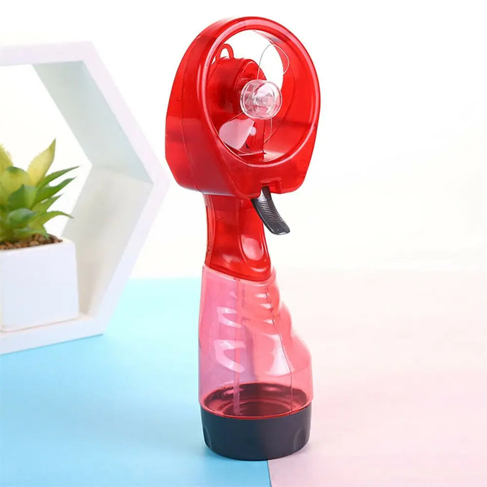 Portable Humidifier Cooling Desk Air Misting Spray Fan Water Battery Vue red