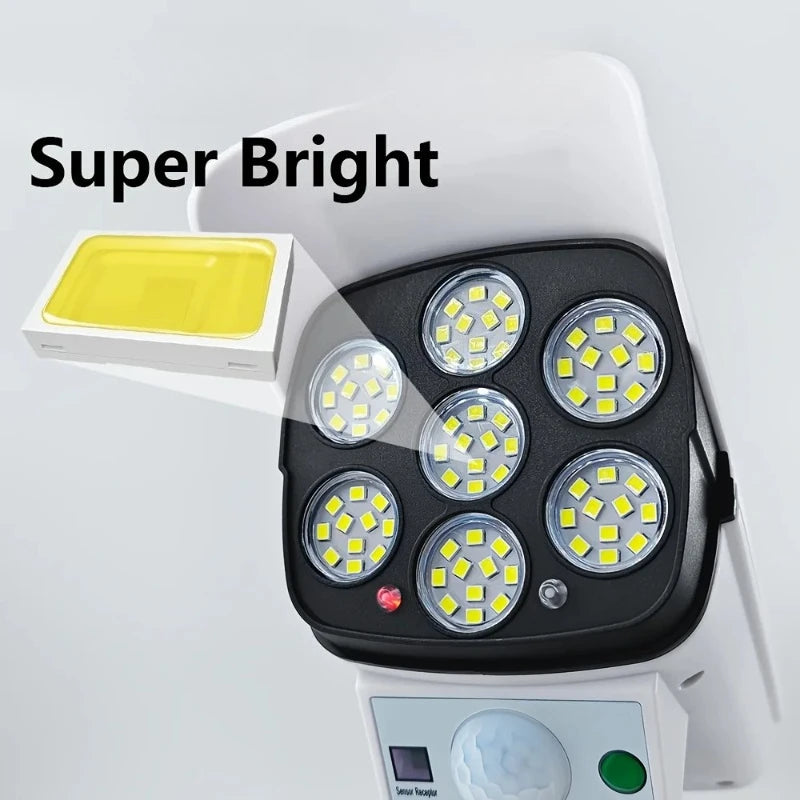 Outdoor Solar Lights with Motion Sensor Remote Controller FloodLights Wireless 77LED Fake Security Camera for Garden Decoration Vue
