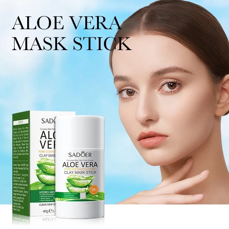 Aloe Vera Mud Mask Stick, Aloe Vera Extract, Cleanses the Skin, Replenishes Skin Moisture, Refreshing and Non-Irritating Vue