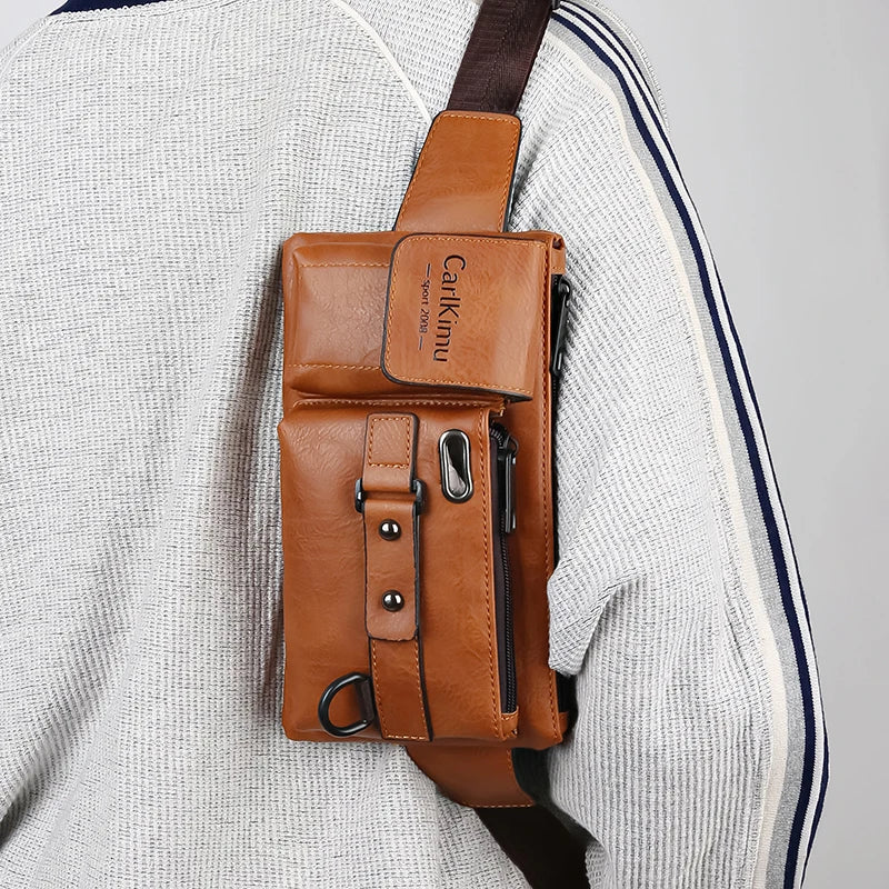 High-quality Ladies' Waist Bag Travel PU Leather Crossbody Shoulder