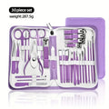 9/18/24/30 PCS Stainless Steel Manicure Set in Dazzling Purple & Blue - Modern Style Nail Clippers with Convex Blade, Non-Scente Vue Purple 30pcs