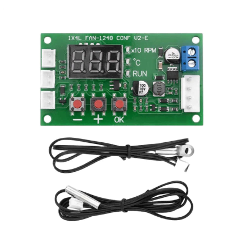 DC11-55V Digital Display 4-Wire PWM Fan Temperature Control Speed Controller 10V Control Signal Speed Control Support EC EBM Fan Vue