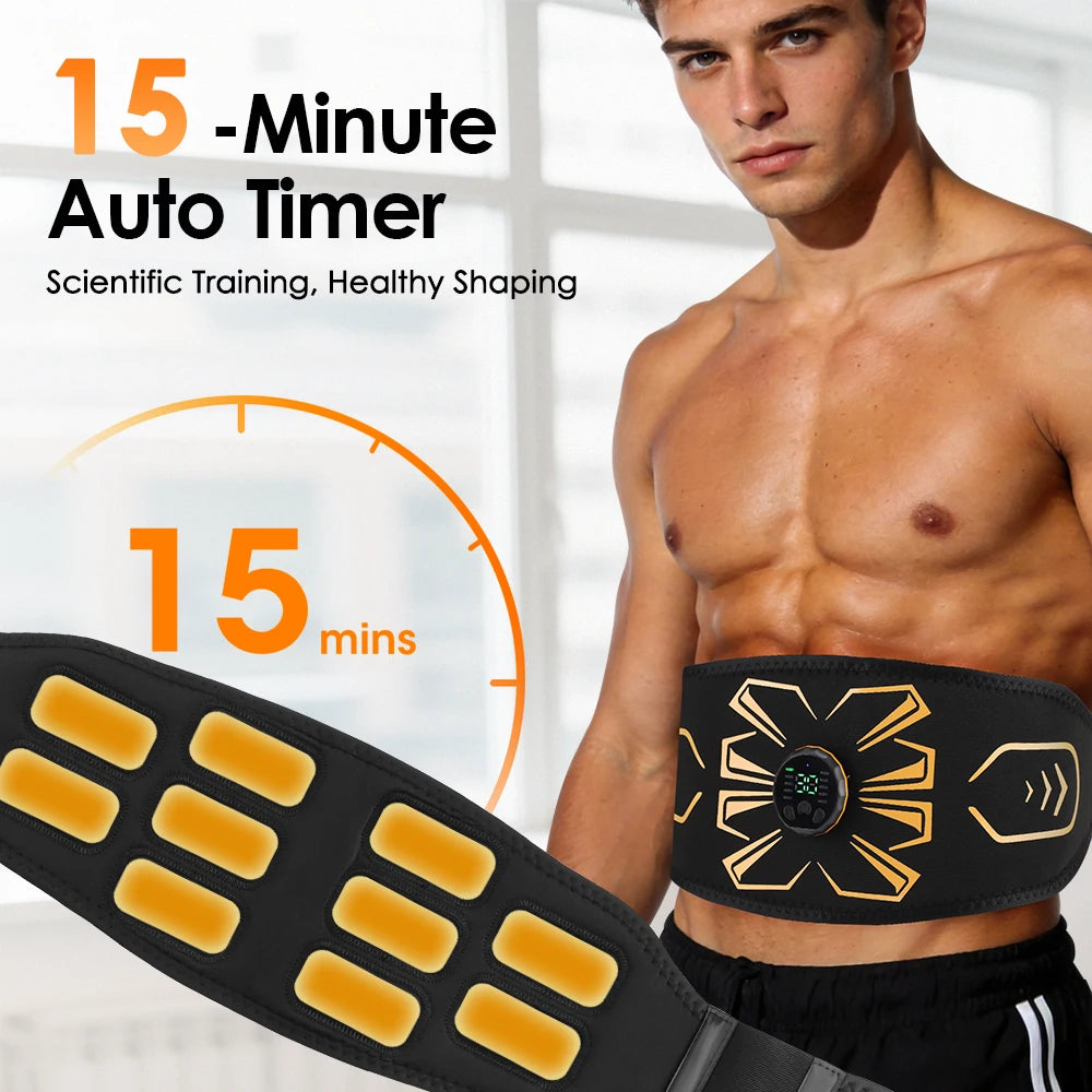 EMS Muscle Toning Belt – Abs & Waist Massager Fitness Device EMS Toning Belt Vue