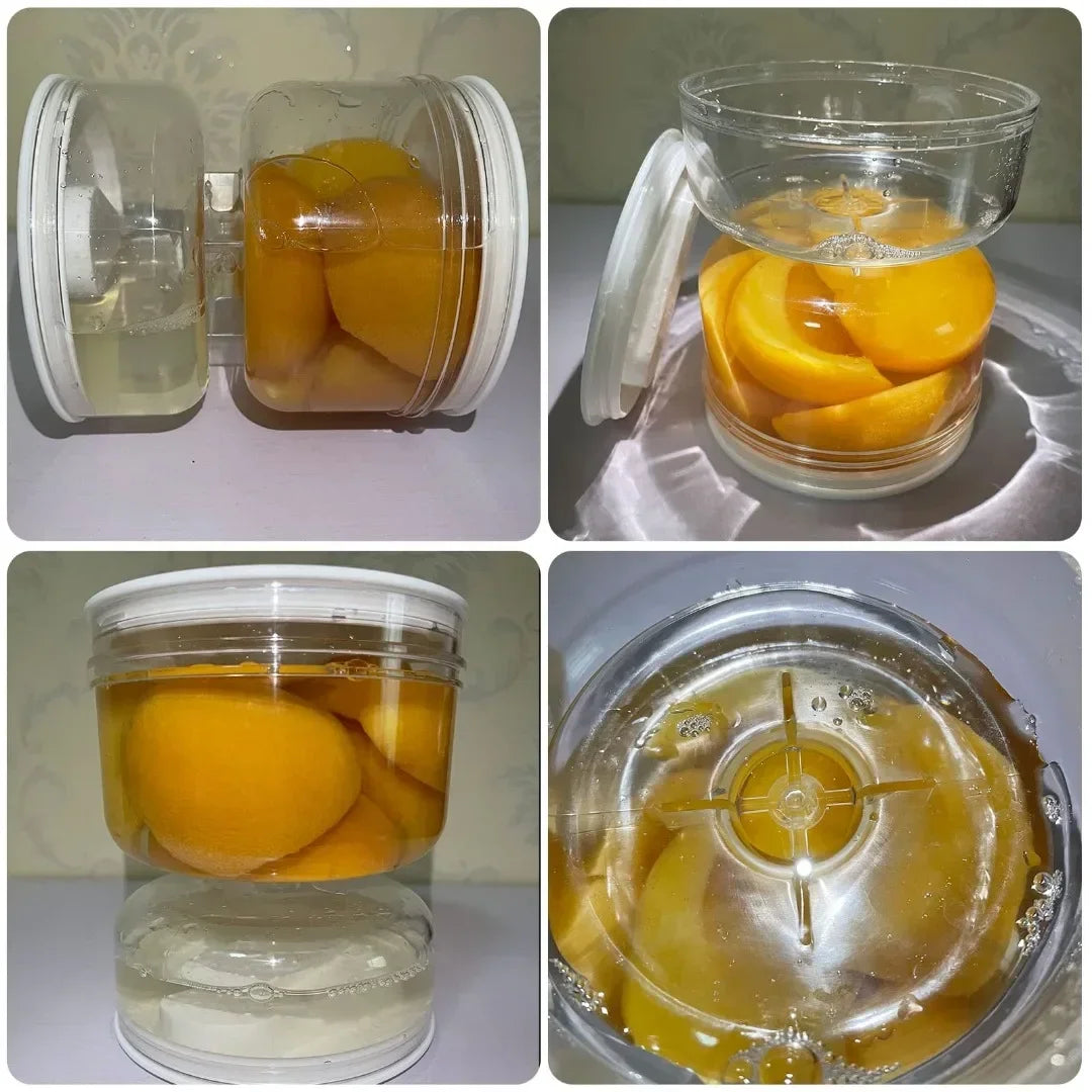 Sealed Jar for Pickle Home Wet and Dry Separation Pickle Jar with Flip Container and Strainer Hourglass Design Olives Container Vue