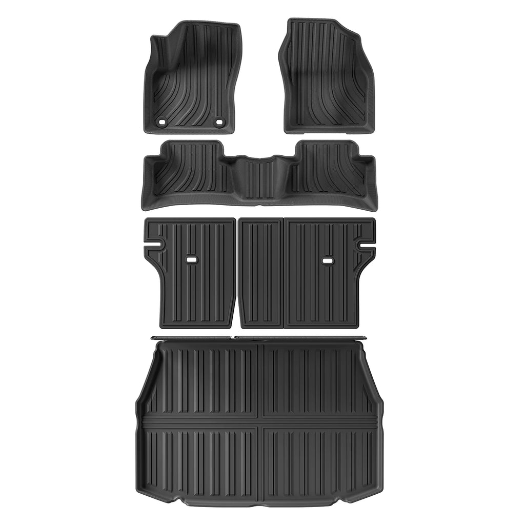 Smabee LHD for Toyota C-HR 2018-2024 TPE Car Floor Mats Cargo Liner Trunk/Backrest Pad Waterproof All Weather Accessories Black Vue C-HR LHD 6PCS