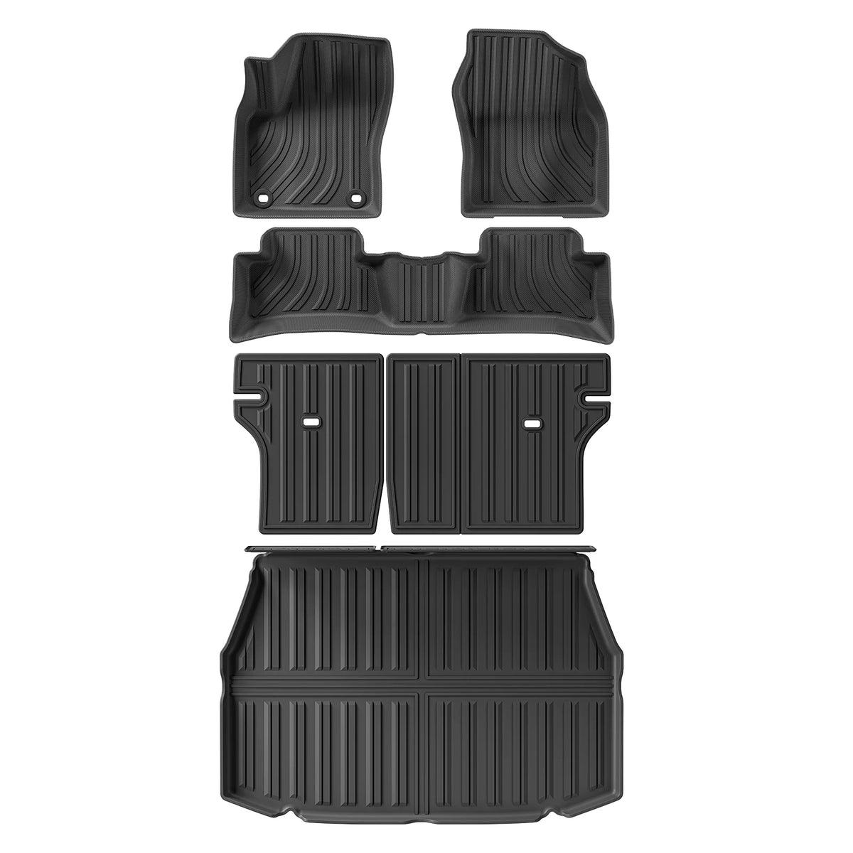 Smabee LHD for Toyota C-HR 2018-2024 TPE Car Floor Mats Cargo Liner Trunk/Backrest Pad Waterproof All Weather Accessories Black Vue C-HR LHD 6PCS
