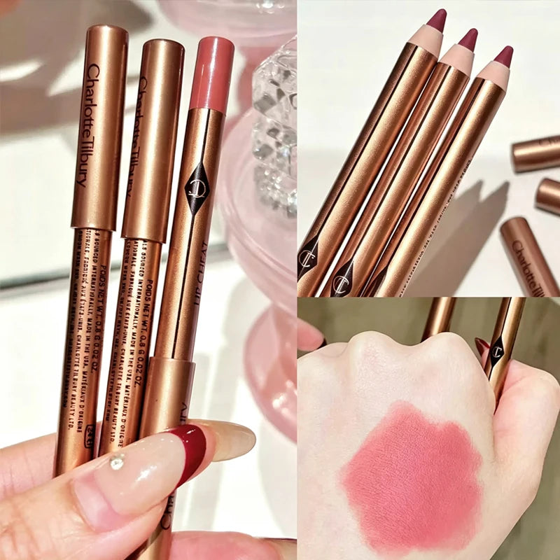Luxury CT Charlotte Lipstick and Lip Liner Set Long-Lasting Waterproof Makeup Lip Liner 3Pcs Fill Lip Contour Tilbury Cosmetics Vue