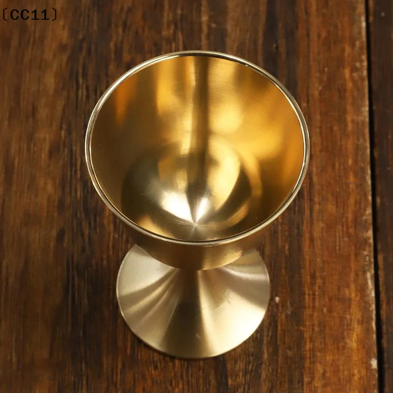 S M L Vintage Brass Mug Red Wine Glass Good Gloss Copper Portable