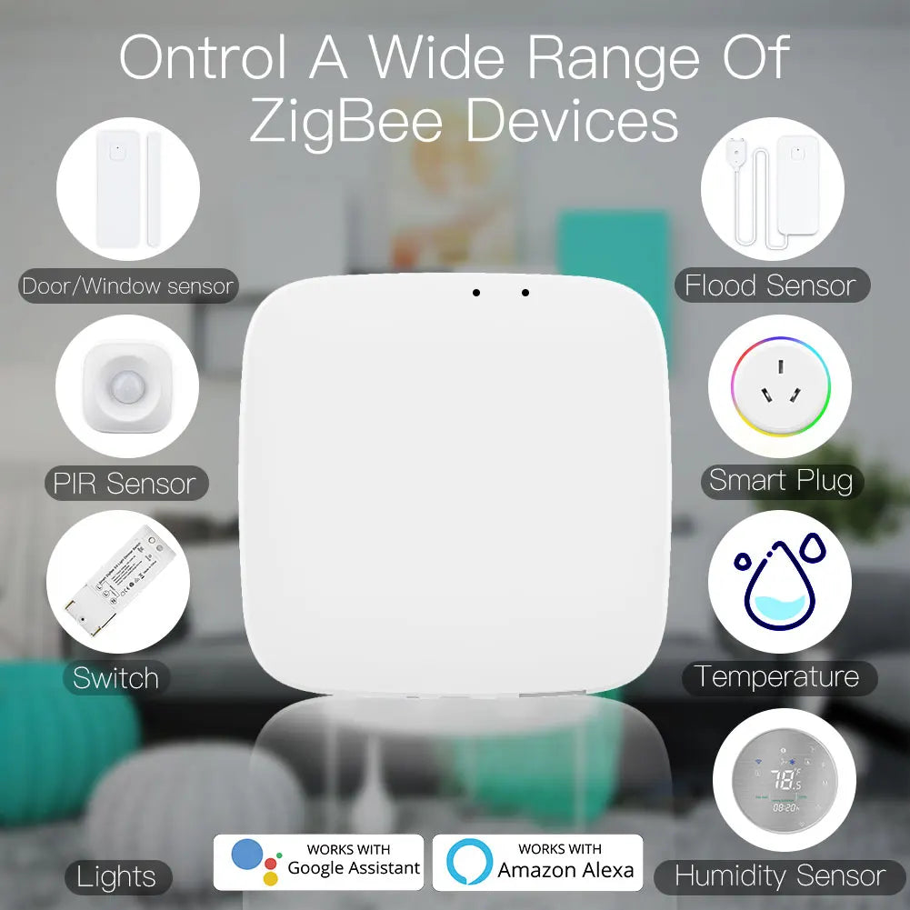 Tuya ZigBee Smart Gateway Hub Smart Home Bridge Smart Life APP Wireless Remote Controller Works with Alexa Google Home Vue