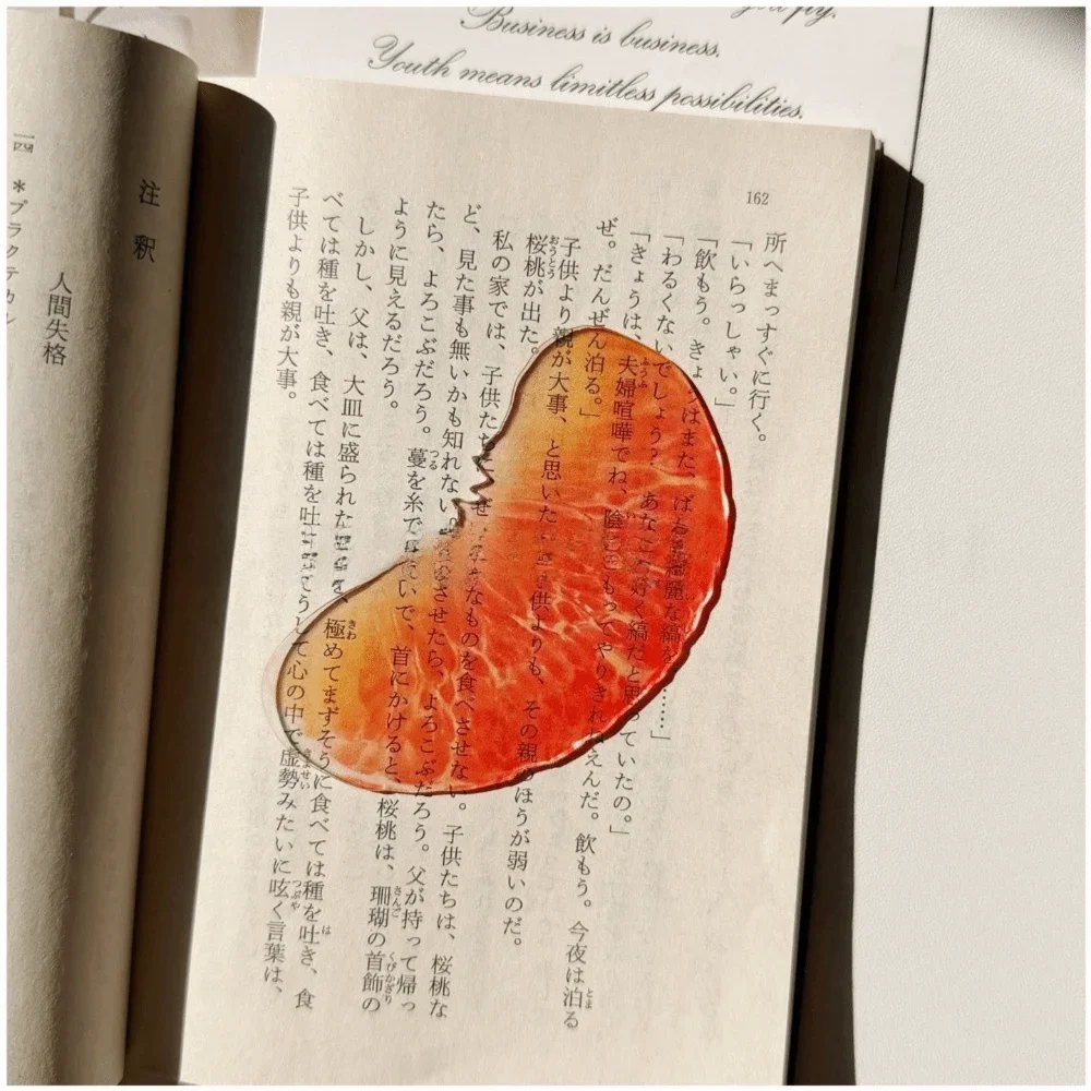 NEW Delicate Apple Bookmark Transparent Unique Grape Tomato Bookmarks Premium Feeling Reading Mark Reading Accessory Vue SQ-Style4-2