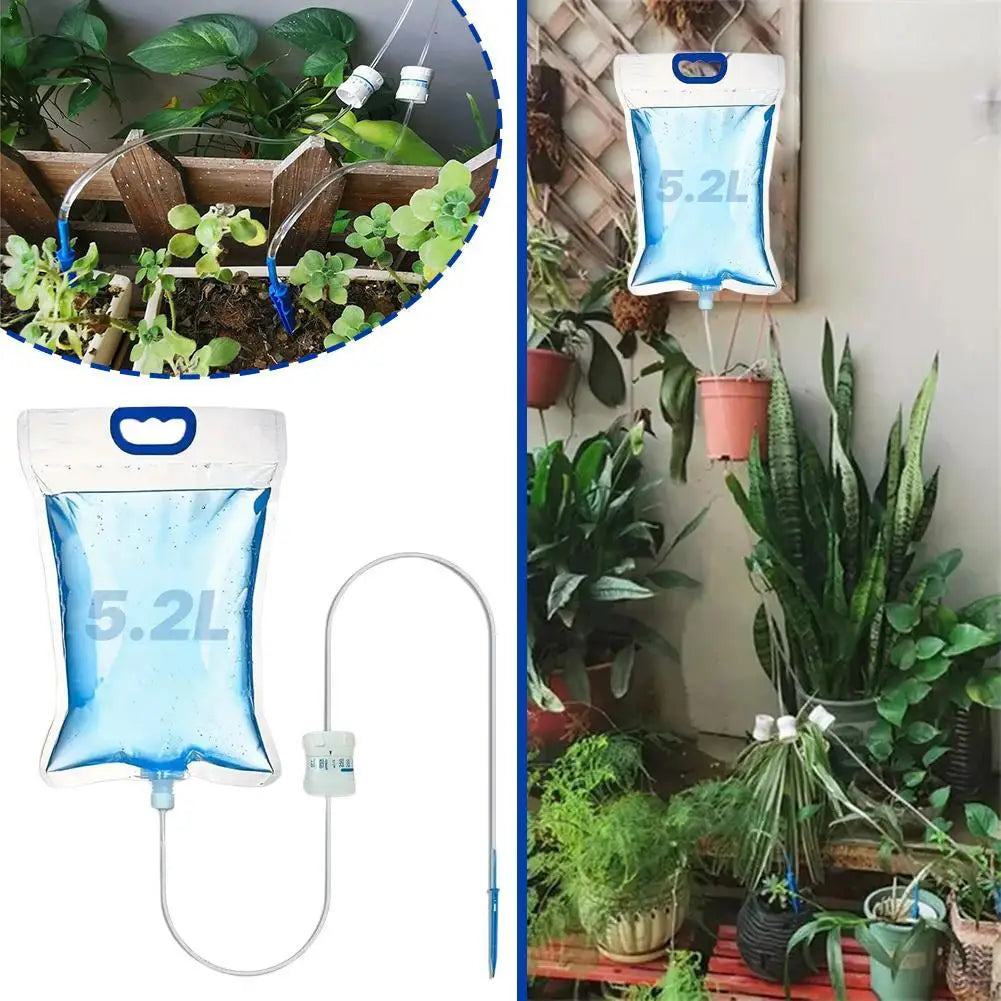 5.2L Adjustable Gardening Automatic Watering Bag Plant Automatic Irrigation System Large Capacity Gardening Watering Tool Vue