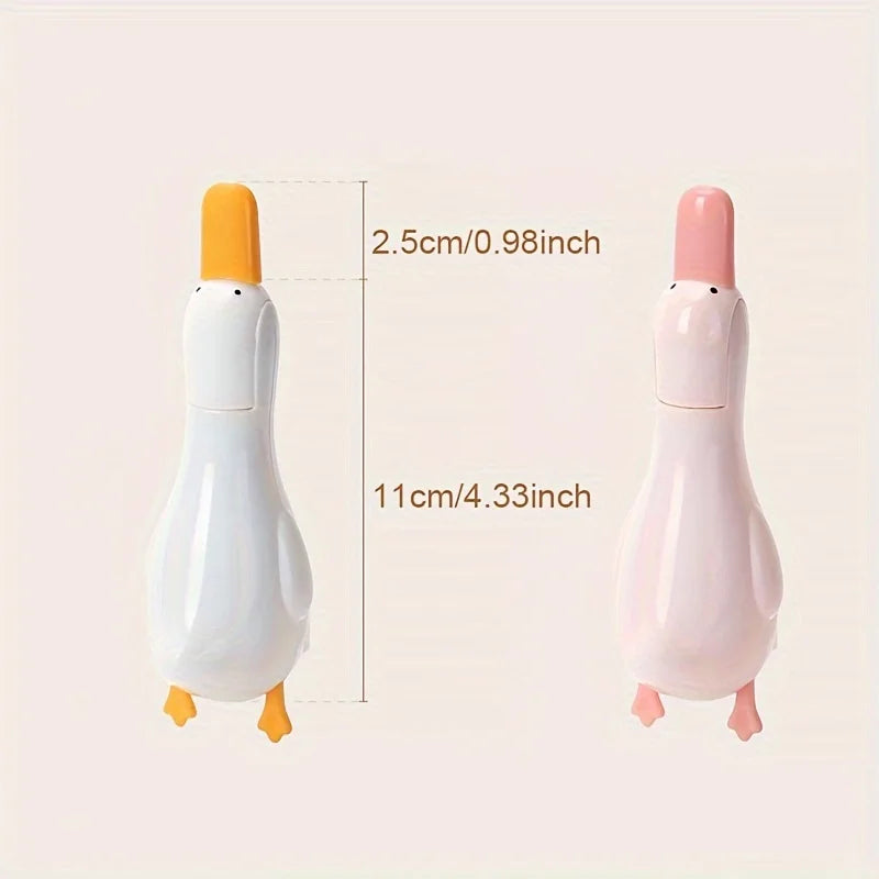 2-in-1 Cute Duck Shaped Double-head Design Cleaning Clip Dust Stain Removal Shovel - Bathroom Cleaner Tool With Drainage Hole Vue