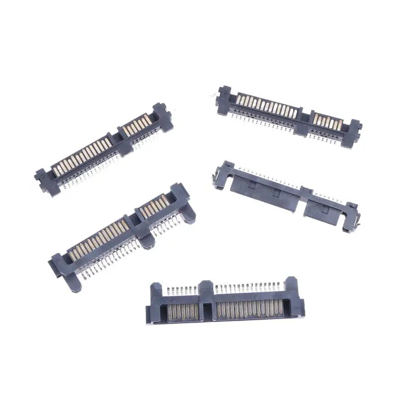 5pcs SATA Interface Socket SSD Solid State Drive Seat 7+15P 22PIN Male Connector Seat Sinking Plate Patch Type Connector Port Vue