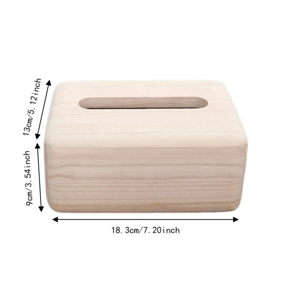 Eco-Friendly Retro Wooden Tissue Box Handmade Waterproof Solid Wood Paper Box Decorative Simple Storage Box Home Decoration Vue