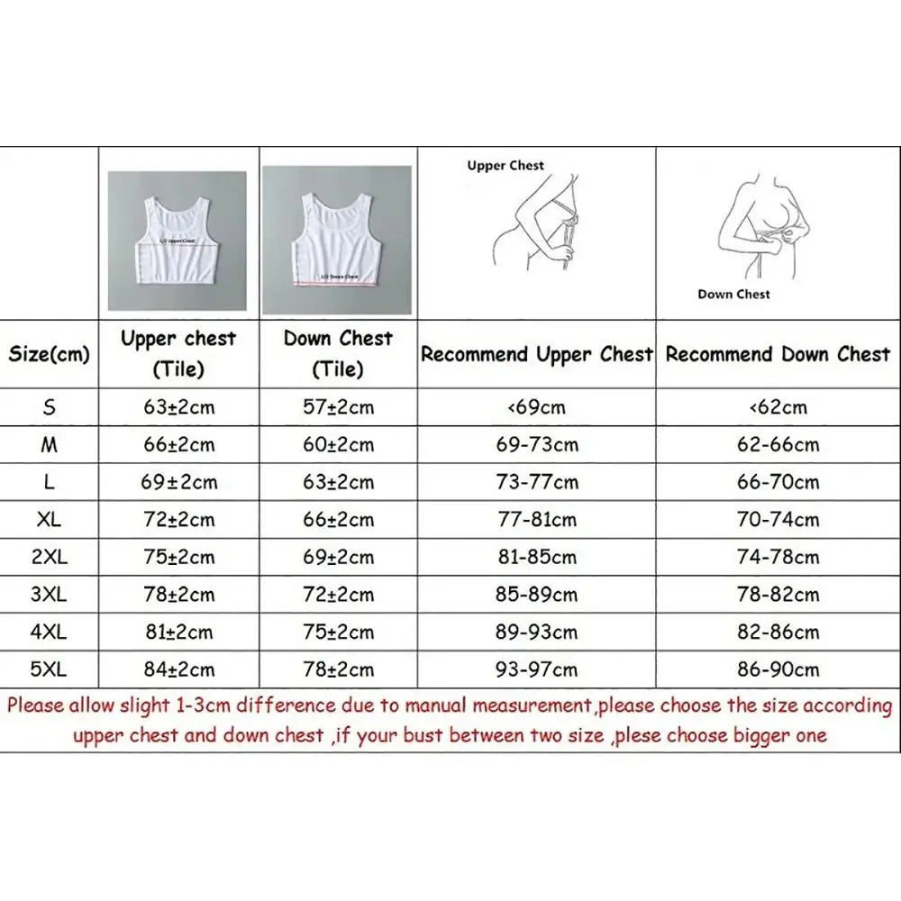 Reinforced Flat Vest Breast Tank Tops Trans Lesbian Corset Chest
