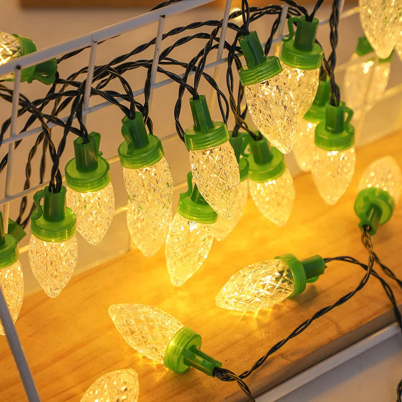 Solar String Lights Holiday Garden Strawberry Light Outdoor Waterproof Patio Lamp New Year Wedding Courtyard Decor Vue yellow 22M 200LED