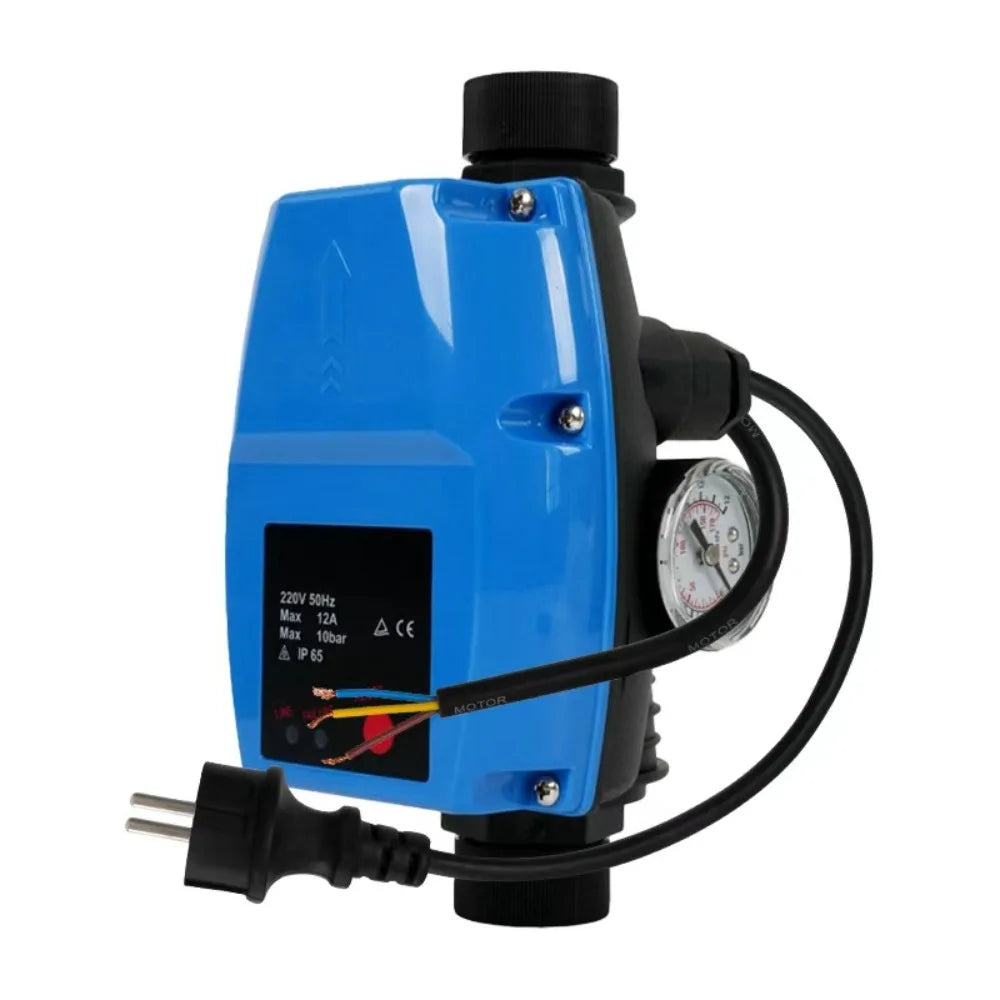 IP65 Rated Smart EV Water Pressure Control Switch Max Starting Pressure Intelligent Electronic Water Pump Pressure Controller Vue Blue