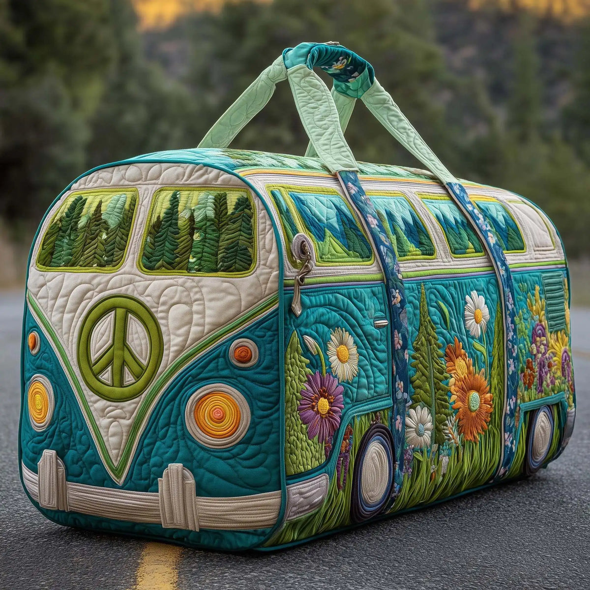 Women's 3D Quilted Travel Duffel Bag – Nature Print, 27 Colors