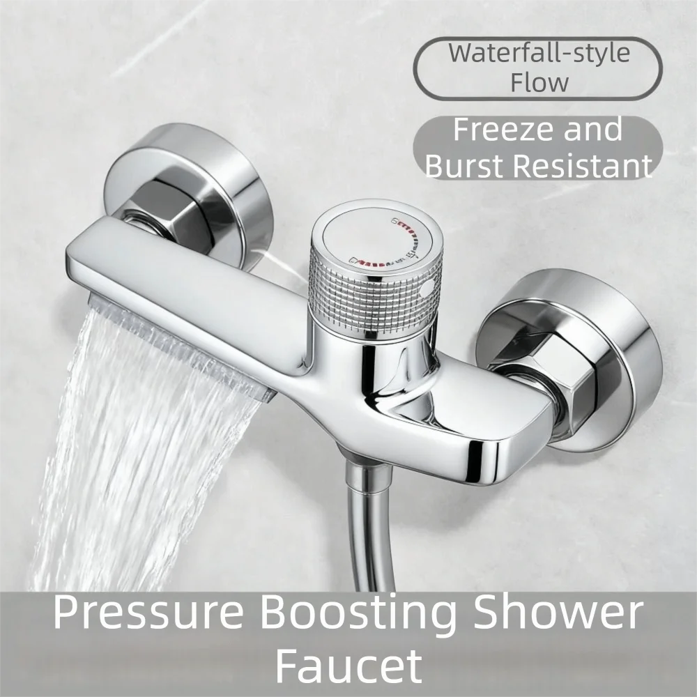 Durable Material 3-Way Bath Shower Mixer Valve Smooth Temperature Adjustment Long Service Life Hot Cold Water Faucet Vue