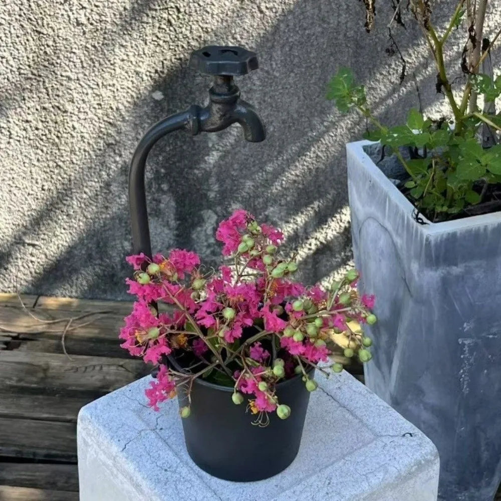 Rustic Metal Faucet Flowerpot Artistic Crack Resistant Retro Vintage Flowerpot Corrosion-Resistant Garden Flower Pot Office Vue