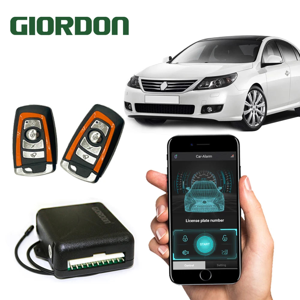 GIORDON Universal 12V Car Remote Central Kit Door Lock Keyless Entry System Central Locking With Remote Contr Vue Default Title