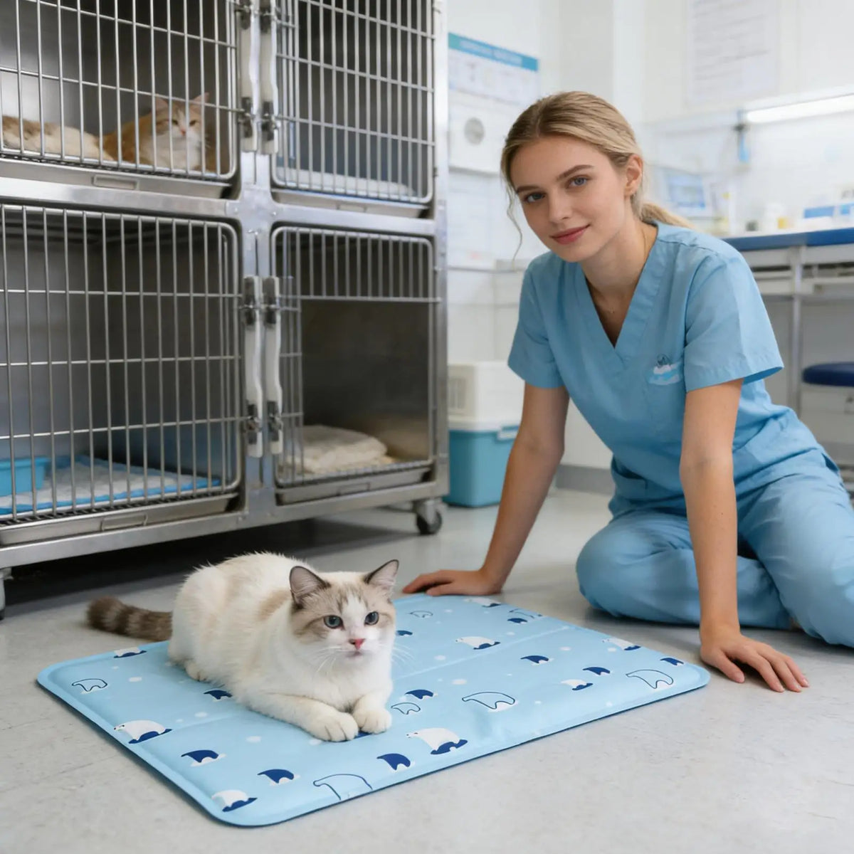 S/M/L Dog Cooling Pad Non-Slip Blanket Animals Beddings Pet Cooling Mat for Dogs for Small Medium Breeds Sleeping Travel Camping Vue