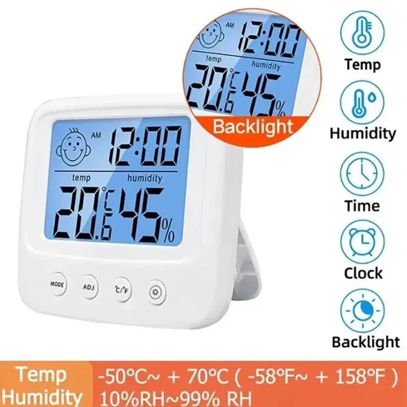 1pc New LCD Digital Temperature Humidity Meter Backlight Home Indoor Electronic Hygrometer Thermometer Weather Station Vue