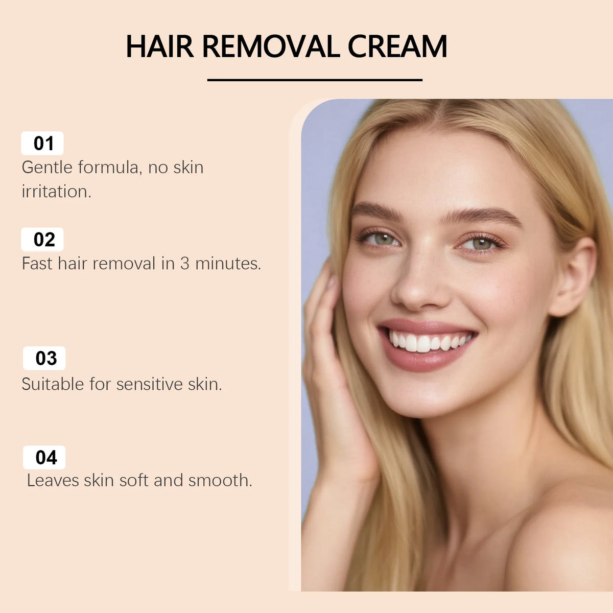 Gentle Facial Hair Removal Cream - For Daily Removal of Facial Fine Hair, Moisturizes Skin, and Leaves It Smooth & Delicate Vue