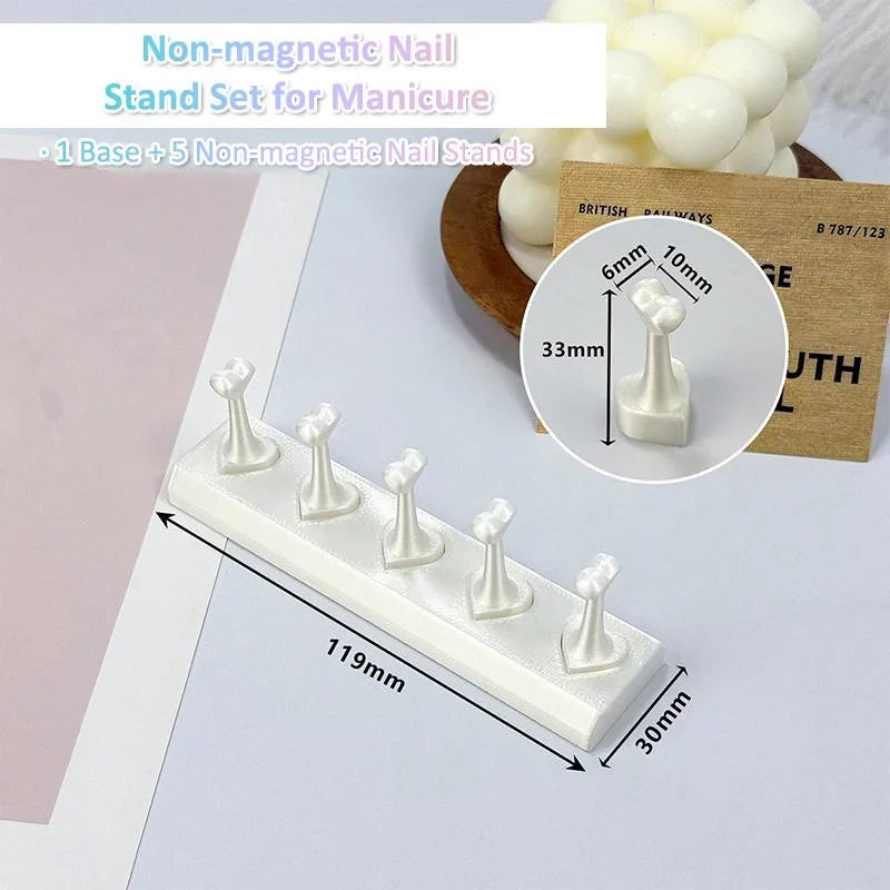 Plastic base frame, nail display, non-magnetic fake nail tip, practice table, press nails for nail training Vue White