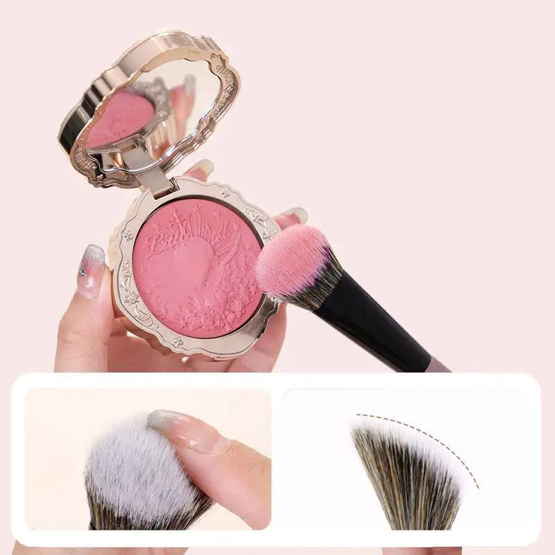 Soft Bristle Portable Blush Brush Face Cheek Contour Powder Cosmetic Tool Women Girls Makeup Starters Daily Beauty Supplies Vue