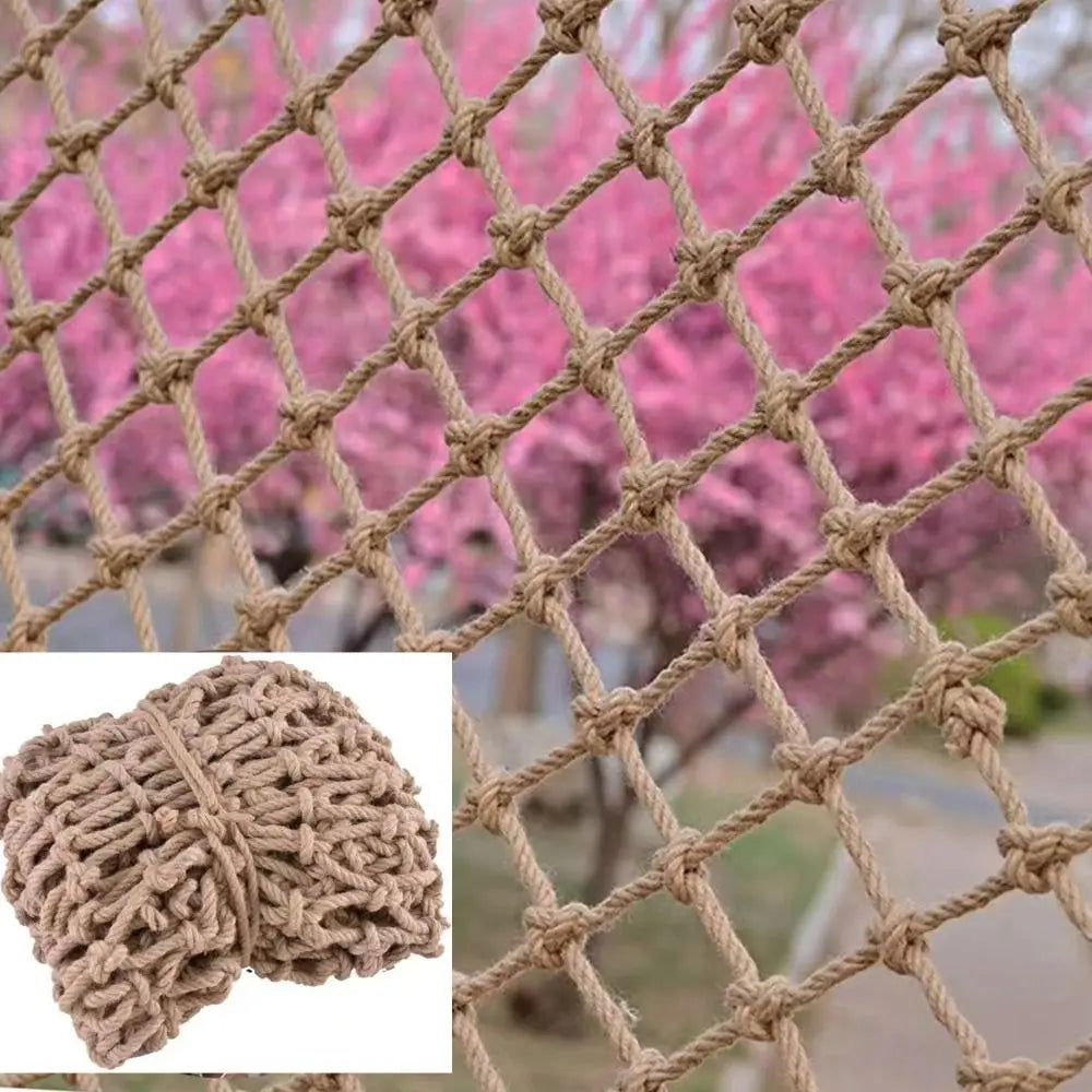 Hemp Rope Climbing Net Nature Jute Garden Balcony Twine Trellis