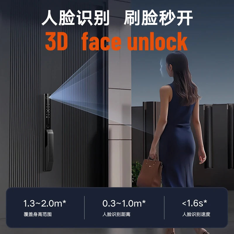 Tuya APP Face Recognition Smart Door Lock Electronic Digital Door Lock Fully Automatic Door Lock With Camera Vue