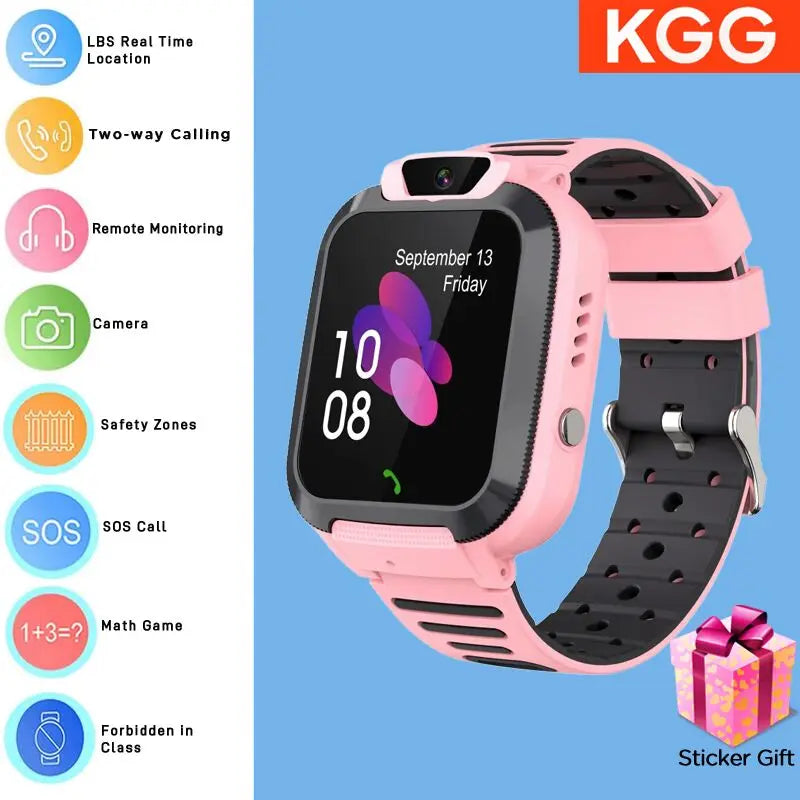 Kids Smart Watch GPS Tracker Location Position SOS Flashlight Phone Call Camera Children Smartwatch Boys Girls Birthday Gifts Vue H2 with GPS