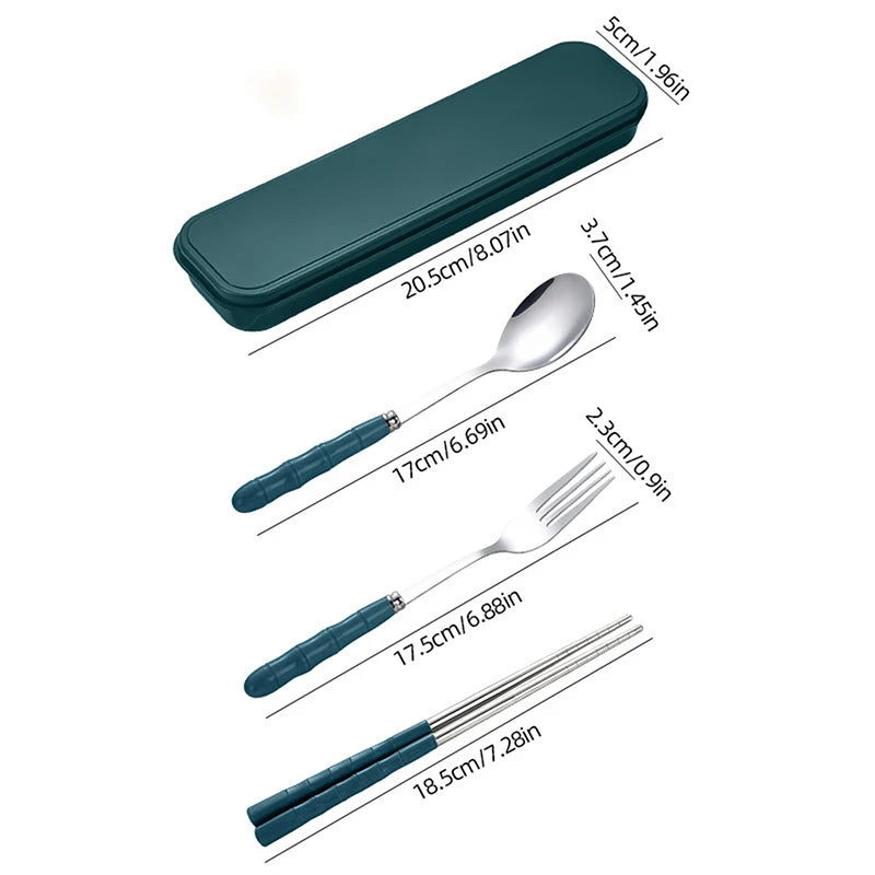 Stainless Steel Portable Cutlery Outdoor Camping Fork Spoon Vue Dark Green