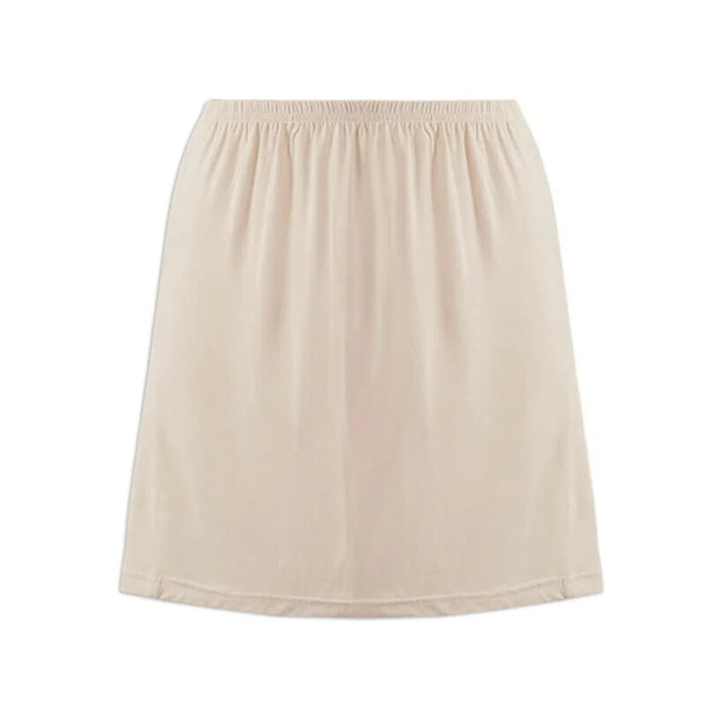 Lightweight Lace Inner Layer Slip Skirt Soft Loose Fit Women Vue One Size Beige 40cm