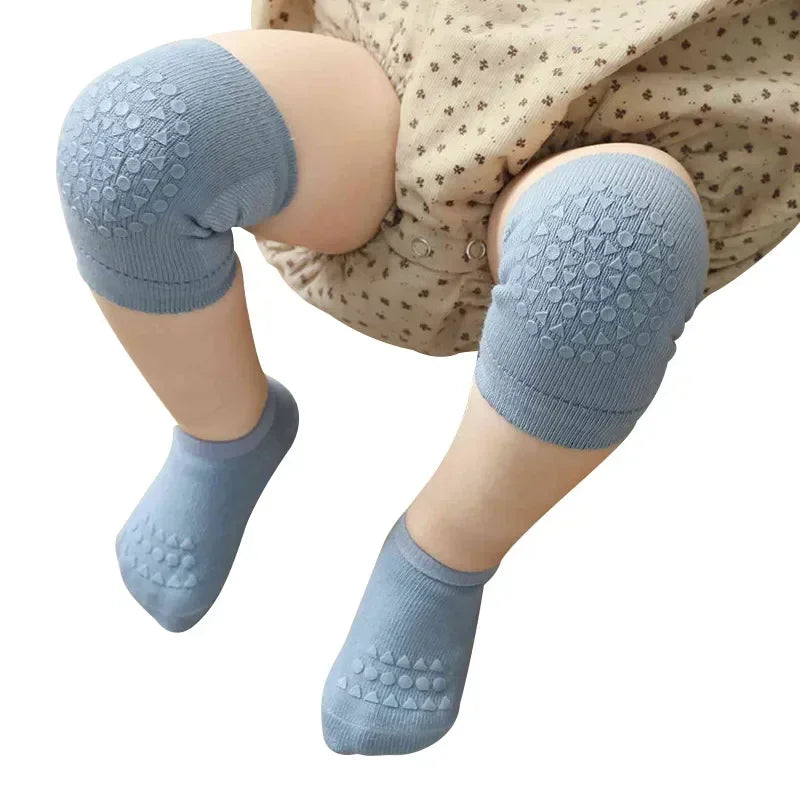 vvocci Baby Knee Set Pads Socks Safety Floor Sock Leg Knee Protector for Summer Solid Color Anti Slip Socks Kid Crawling Vue