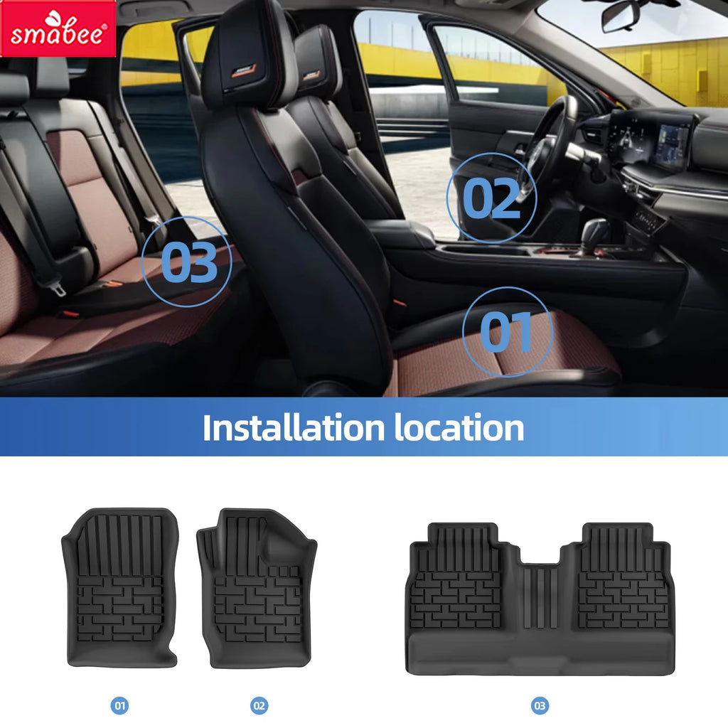 Smabee TPE Floor Mats GWM Cannon Great Wall Poer 2019-2024 RHD Car Floor Mats Vue