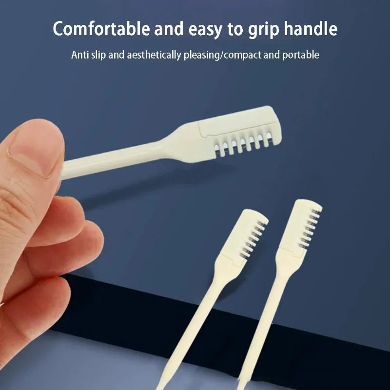 10PCS Nose Hair Scissors Ultra-Thin - Precision Trimmer, Ergonomic Design for Safe & Travel-Friendly Easy Grooming, Compact Vue