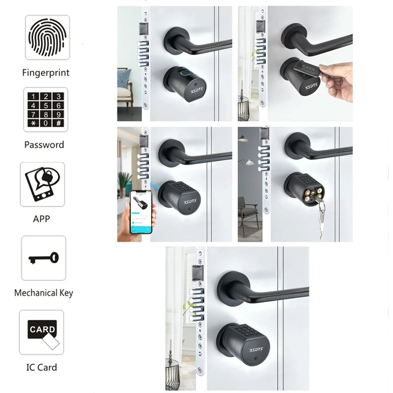 Israel-only Tuya APP Fingerprint Cylinder Electronic Smart Door Lock Digital Keypad Code Key Card Remote Control Home Apartment Vue