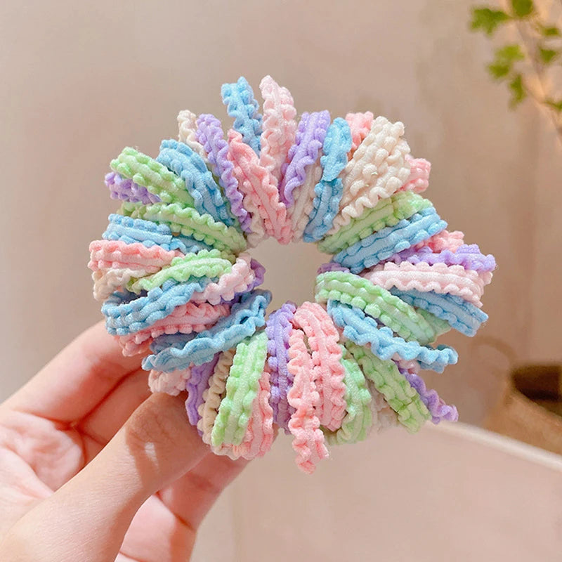 50pcs Girls Candy Color Hair Ties Elastic Hair Band Baby Cute Trendy Comfortable Headwear Hair Ties Kid Hair Accessories Vue A6