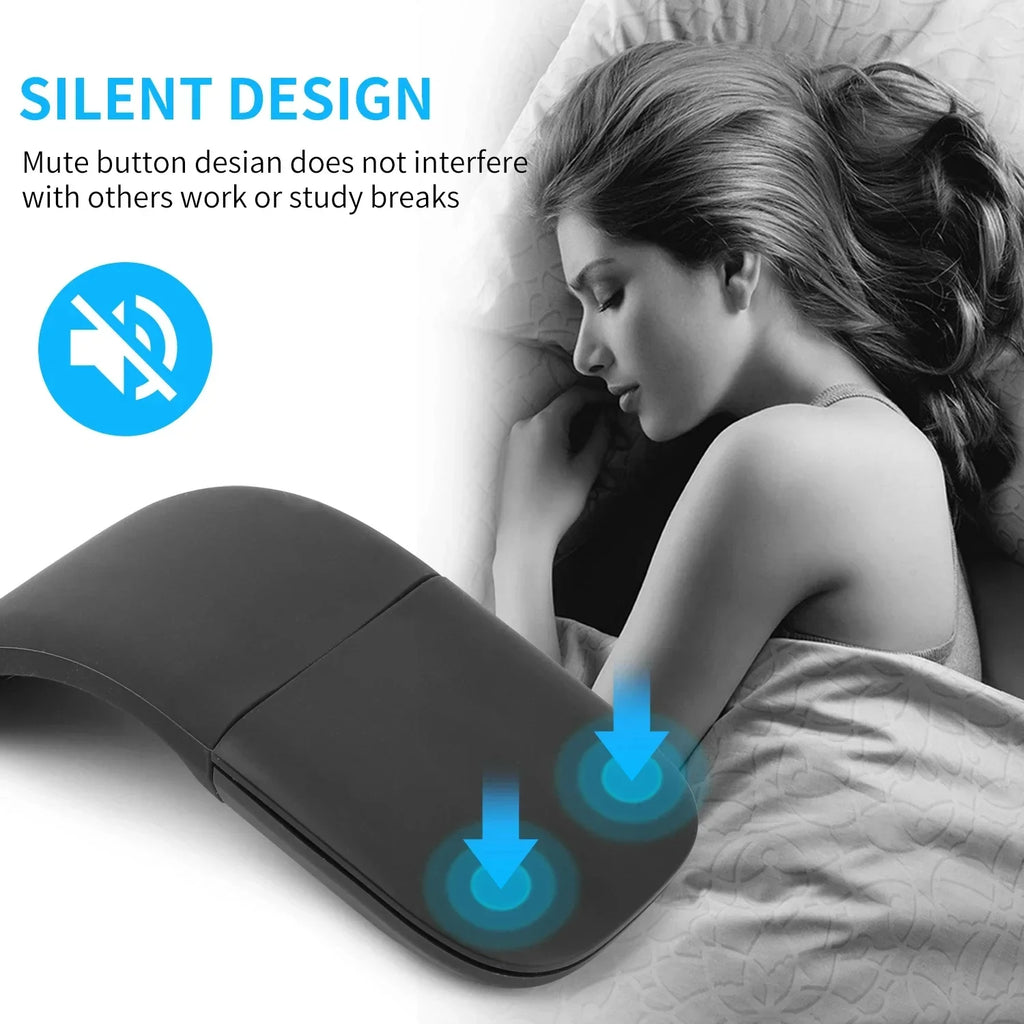 Ultra Thin Foldable Arc Optical Mouse Bluetooth Wireless Mouse Ergonomic Portable 3D Touch Mice Office Game Universal Vue